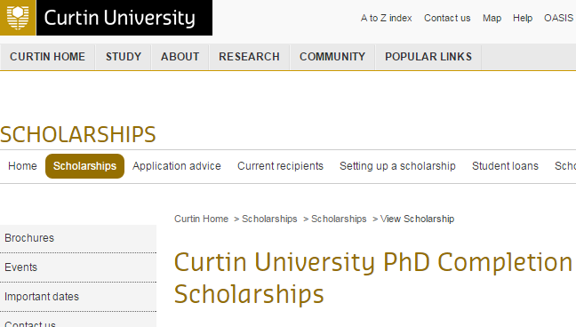 phd scholarships curtin